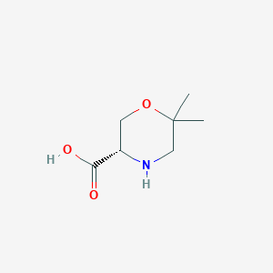 molecular formula C7H13NO3 B1500516 (S)-6,6-dimethyl-morpholine-3-carboxylic acid CAS No. 783349-44-0