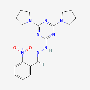 2-Nitrobenzaldehyde (4,6-dipyrrolidin-1-yl-1,3,5-triazin-2-yl)hydrazone