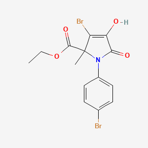 molecular formula C14H13Br2NO4 B15005179 ethyl 3-bromo-1-(4-bromophenyl)-4-hydroxy-2-methyl-5-oxo-2,5-dihydro-1H-pyrrole-2-carboxylate 