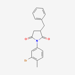 molecular formula C18H16BrNO2 B15005193 3-Benzyl-1-(3-bromo-4-methylphenyl)pyrrolidine-2,5-dione 