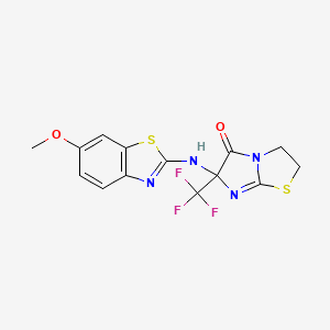 6-[(6-methoxy-1,3-benzothiazol-2-yl)amino]-6-(trifluoromethyl)-2,3-dihydroimidazo[2,1-b][1,3]thiazol-5(6H)-one