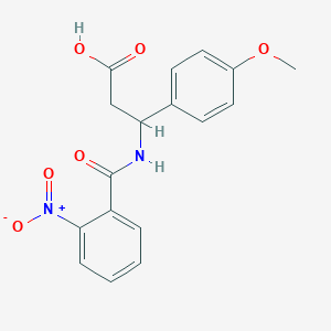 molecular formula C17H16N2O6 B15005222 3-(4-Methoxyphenyl)-3-[(2-nitrobenzoyl)amino]propanoic acid 