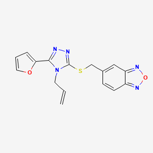 molecular formula C16H13N5O2S B15005264 5-({[5-(furan-2-yl)-4-(prop-2-en-1-yl)-4H-1,2,4-triazol-3-yl]sulfanyl}methyl)-2,1,3-benzoxadiazole 