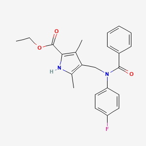 molecular formula C23H23FN2O3 B15005268 4-[[Benzoyl-(4-fluoro-phenyl)-amino]-methyl]-3,5-dimethyl-1H-pyrrole-2-carboxylic acid ethyl ester 