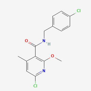 6-chloro-N-[(4-chlorophenyl)methyl]-2-methoxy-4-methylpyridine-3-carboxamide