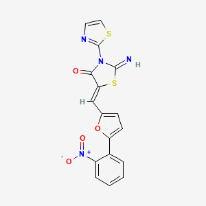 (5Z)-2-imino-5-{[5-(2-nitrophenyl)furan-2-yl]methylidene}-3-(1,3-thiazol-2-yl)-1,3-thiazolidin-4-one