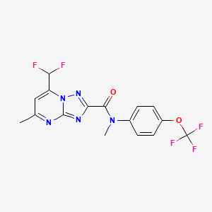 molecular formula C16H12F5N5O2 B15005292 7-(difluoromethyl)-N,5-dimethyl-N-[4-(trifluoromethoxy)phenyl]-[1,2,4]triazolo[1,5-a]pyrimidine-2-carboxamide 