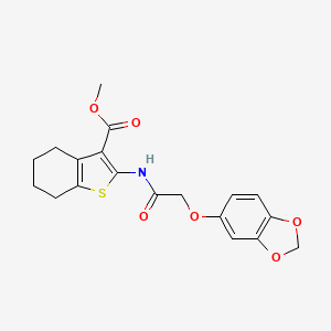 molecular formula C19H19NO6S B15005361 Methyl 2-{[(1,3-benzodioxol-5-yloxy)acetyl]amino}-4,5,6,7-tetrahydro-1-benzothiophene-3-carboxylate 