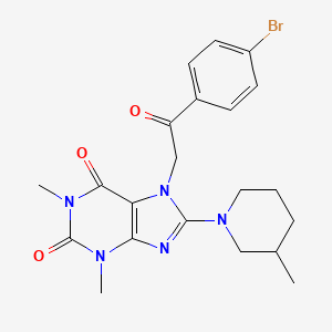 7-[2-(4-bromophenyl)-2-oxoethyl]-1,3-dimethyl-8-(3-methylpiperidin-1-yl)-3,7-dihydro-1H-purine-2,6-dione