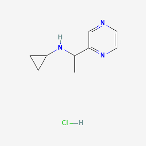 molecular formula C9H14ClN3 B1500538 N-(1-(pyrazin-2-yl)ethyl)cyclopropanamine hydrochloride CAS No. 1185320-04-0