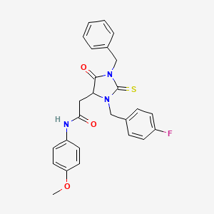 molecular formula C26H24FN3O3S B15005384 2-[1-benzyl-3-(4-fluorobenzyl)-5-oxo-2-thioxoimidazolidin-4-yl]-N-(4-methoxyphenyl)acetamide 