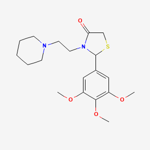 molecular formula C19H28N2O4S B15005417 3-[2-(Piperidin-1-yl)ethyl]-2-(3,4,5-trimethoxyphenyl)-1,3-thiazolidin-4-one 