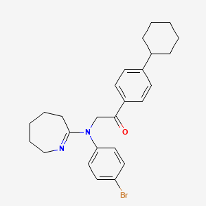 2-[(4-bromophenyl)(3,4,5,6-tetrahydro-2H-azepin-7-yl)amino]-1-(4-cyclohexylphenyl)ethanone