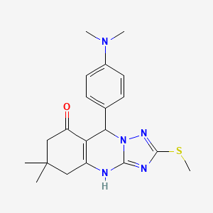 9-[4-(dimethylamino)phenyl]-6,6-dimethyl-2-(methylsulfanyl)-5,6,7,9-tetrahydro[1,2,4]triazolo[5,1-b]quinazolin-8(4H)-one