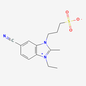 3-(5-cyano-1-ethyl-2-methyl-1H-3,1-benzimidazol-3-ium-3-yl)propane-1-sulfonate