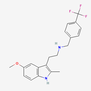 molecular formula C20H21F3N2O B15005478 2-(5-methoxy-2-methyl-1H-indol-3-yl)-N-[4-(trifluoromethyl)benzyl]ethanamine 