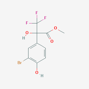 molecular formula C10H8BrF3O4 B15005493 Methyl 2-(3-bromo-4-hydroxyphenyl)-3,3,3-trifluoro-2-hydroxypropanoate 