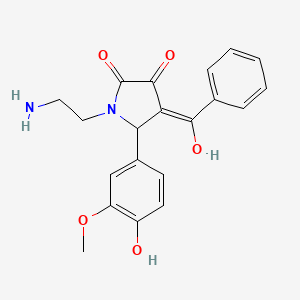 molecular formula C20H20N2O5 B15005511 1-(2-aminoethyl)-3-hydroxy-5-(4-hydroxy-3-methoxyphenyl)-4-(phenylcarbonyl)-1,5-dihydro-2H-pyrrol-2-one 