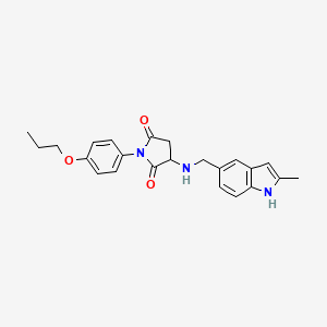 3-{[(2-methyl-1H-indol-5-yl)methyl]amino}-1-(4-propoxyphenyl)pyrrolidine-2,5-dione