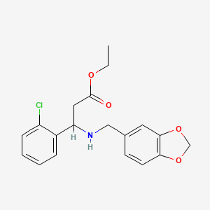 Propionic acid, 3-[(benzo[1,3]dioxol-5-ylmethyl)amino]-3-(2-chlorophenyl)-, ethyl ester