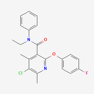 5-chloro-N-ethyl-2-(4-fluorophenoxy)-4,6-dimethyl-N-phenylpyridine-3-carboxamide