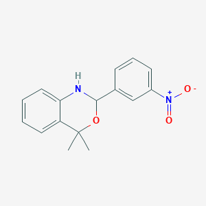 molecular formula C16H16N2O3 B15005638 4,4-dimethyl-2-(3-nitrophenyl)-1,4-dihydro-2H-3,1-benzoxazine 