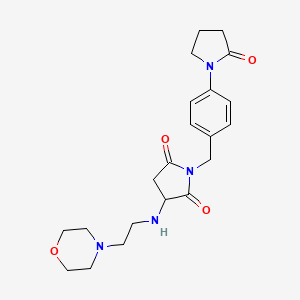 3-{[2-(Morpholin-4-yl)ethyl]amino}-1-[4-(2-oxopyrrolidin-1-yl)benzyl]pyrrolidine-2,5-dione