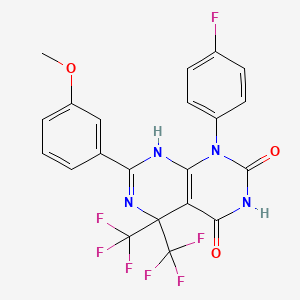 1-(4-fluorophenyl)-7-(3-methoxyphenyl)-5,5-bis(trifluoromethyl)-5,8-dihydropyrimido[4,5-d]pyrimidine-2,4(1H,3H)-dione