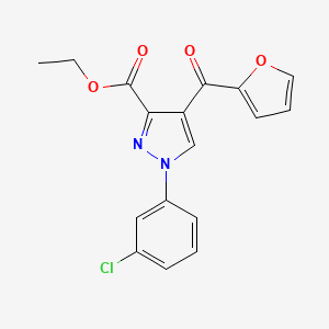 molecular formula C17H13ClN2O4 B15005712 ethyl 1-(3-chlorophenyl)-4-(furan-2-ylcarbonyl)-1H-pyrazole-3-carboxylate 