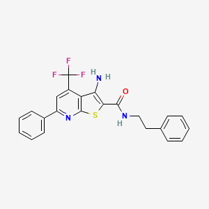 molecular formula C23H18F3N3OS B15005718 3-amino-6-phenyl-N-(2-phenylethyl)-4-(trifluoromethyl)thieno[2,3-b]pyridine-2-carboxamide 