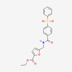 molecular formula C21H19NO6S B15005794 Ethyl 5-[({[4-(phenylsulfonyl)phenyl]carbonyl}amino)methyl]furan-2-carboxylate 