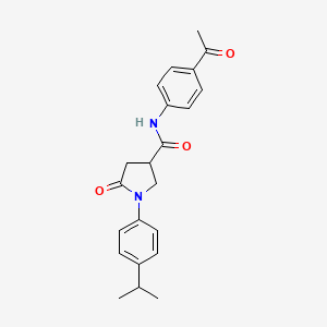 molecular formula C22H24N2O3 B15005795 N-(4-acetylphenyl)-5-oxo-1-[4-(propan-2-yl)phenyl]pyrrolidine-3-carboxamide 