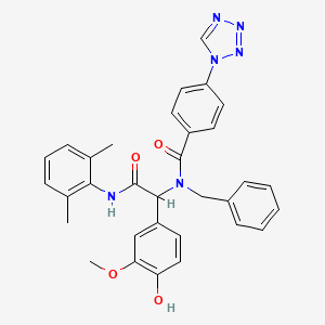 N-benzyl-N-{2-[(2,6-dimethylphenyl)amino]-1-(4-hydroxy-3-methoxyphenyl)-2-oxoethyl}-4-(1H-tetrazol-1-yl)benzamide