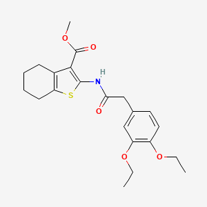 molecular formula C22H27NO5S B15005825 Methyl 2-{[(3,4-diethoxyphenyl)acetyl]amino}-4,5,6,7-tetrahydro-1-benzothiophene-3-carboxylate 