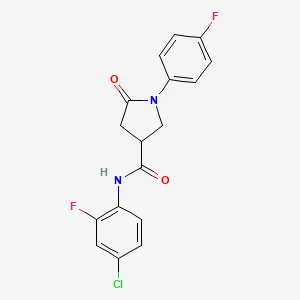 molecular formula C17H13ClF2N2O2 B15005830 N-(4-chloro-2-fluorophenyl)-1-(4-fluorophenyl)-5-oxopyrrolidine-3-carboxamide 