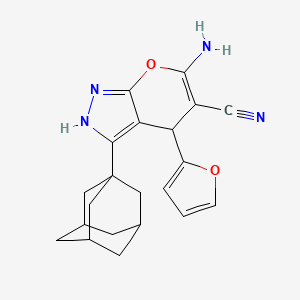 3-(Adamantan-1-YL)-6-amino-4-(furan-2-YL)-1H,4H-pyrano[2,3-C]pyrazole-5-carbonitrile