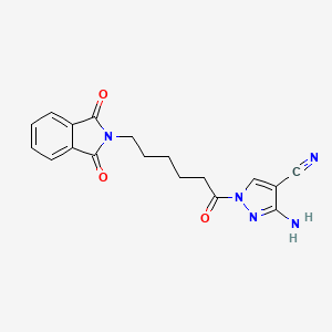 3-amino-1-[6-(1,3-dioxo-1,3-dihydro-2H-isoindol-2-yl)hexanoyl]-1H-pyrazole-4-carbonitrile