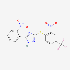 molecular formula C15H8F3N5O4S B15005877 5-(2-Nitrophenyl)-3-([2-nitro-4-(trifluoromethyl)phenyl]sulfanyl)-1H-1,2,4-triazole 