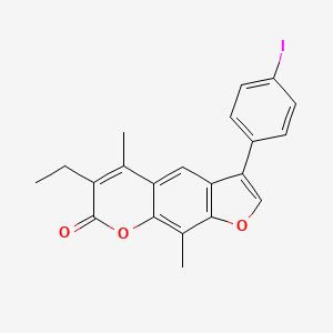 molecular formula C21H17IO3 B15005912 6-ethyl-3-(4-iodophenyl)-5,9-dimethyl-7H-furo[3,2-g]chromen-7-one 