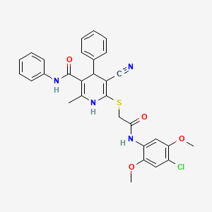 6-({2-[(4-chloro-2,5-dimethoxyphenyl)amino]-2-oxoethyl}sulfanyl)-5-cyano-2-methyl-N,4-diphenyl-1,4-dihydropyridine-3-carboxamide