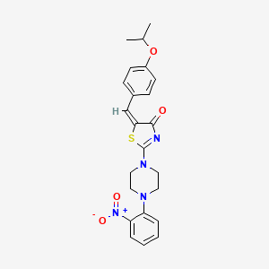 molecular formula C23H24N4O4S B15005939 (5E)-2-[4-(2-nitrophenyl)piperazin-1-yl]-5-[4-(propan-2-yloxy)benzylidene]-1,3-thiazol-4(5H)-one 