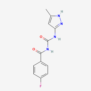 molecular formula C12H11FN4O2 B15005986 1-(4-Fluorobenzoyl)-3-(5-methyl-1H-pyrazol-3-yl)urea CAS No. 705269-97-2