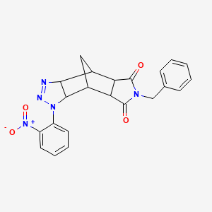 molecular formula C22H19N5O4 B15005993 6-benzyl-1-(2-nitrophenyl)-3a,4,4a,7a,8,8a-hexahydro-4,8-methano[1,2,3]triazolo[4,5-f]isoindole-5,7(1H,6H)-dione 