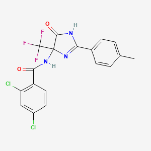 molecular formula C18H12Cl2F3N3O2 B15005995 2,4-dichloro-N-[2-(4-methylphenyl)-5-oxo-4-(trifluoromethyl)-4,5-dihydro-1H-imidazol-4-yl]benzamide 