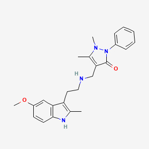 molecular formula C24H28N4O2 B15006002 4-({[2-(5-methoxy-2-methyl-1H-indol-3-yl)ethyl]amino}methyl)-1,5-dimethyl-2-phenyl-1,2-dihydro-3H-pyrazol-3-one 