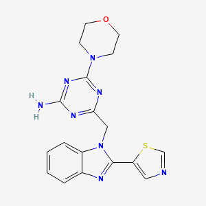 4-(morpholin-4-yl)-6-{[2-(1,3-thiazol-5-yl)-1H-benzimidazol-1-yl]methyl}-1,3,5-triazin-2-amine