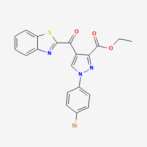 molecular formula C20H14BrN3O3S B15006022 ethyl 4-(1,3-benzothiazol-2-ylcarbonyl)-1-(4-bromophenyl)-1H-pyrazole-3-carboxylate 