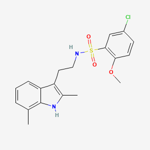 molecular formula C19H21ClN2O3S B15006055 5-chloro-N-[2-(2,7-dimethyl-1H-indol-3-yl)ethyl]-2-methoxybenzenesulfonamide 