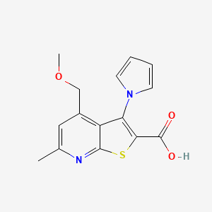 molecular formula C15H14N2O3S B15006065 4-(methoxymethyl)-6-methyl-3-(1H-pyrrol-1-yl)thieno[2,3-b]pyridine-2-carboxylic acid 