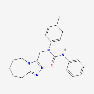 molecular formula C22H25N5O B15006104 1-(4-methylphenyl)-3-phenyl-1-(6,7,8,9-tetrahydro-5H-[1,2,4]triazolo[4,3-a]azepin-3-ylmethyl)urea 